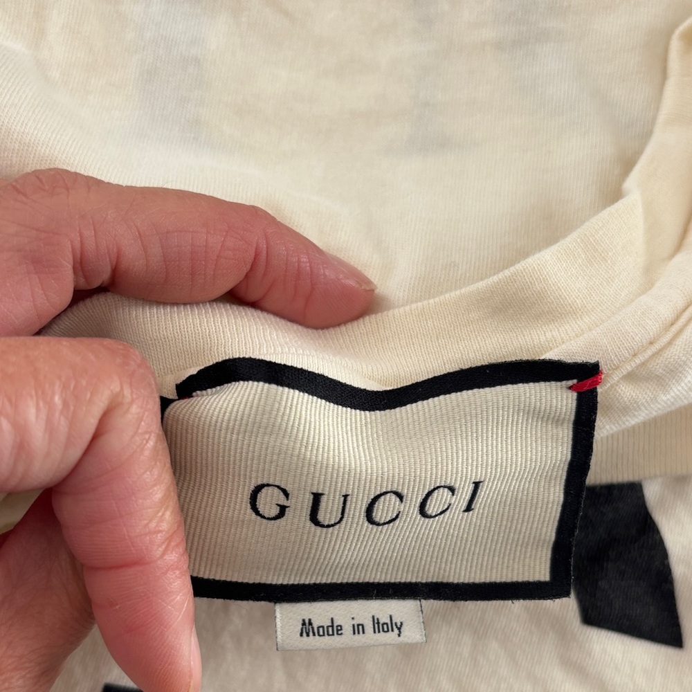 Gucci Ivory Tee with Black Logo - Picture 3 of 10